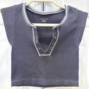 Urban Outfitters Black Ribbed Top